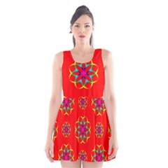 Geometric Circles Seamless Pattern Scoop Neck Skater Dress by Nexatart