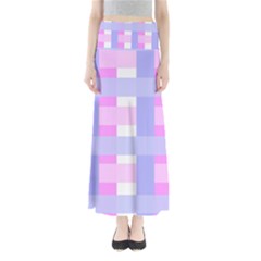 Gingham Checkered Texture Pattern Maxi Skirts by Nexatart