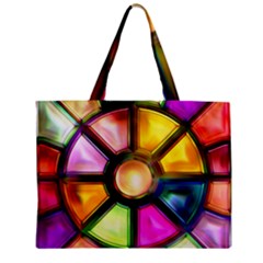 Glass Colorful Stained Glass Zipper Mini Tote Bag by Nexatart