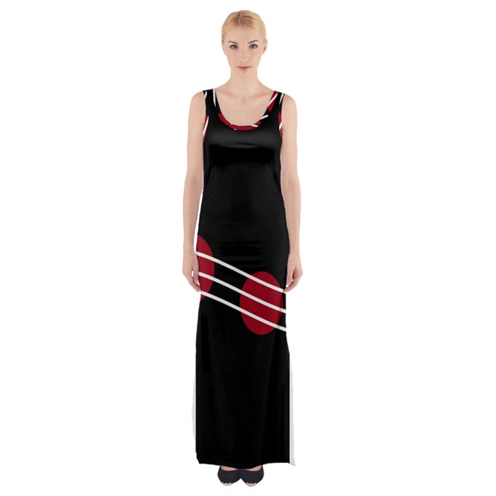 Elegant abstraction Maxi Thigh Split Dress