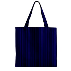 Deep Blue Lines Zipper Grocery Tote Bag by Valentinaart