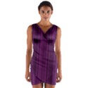 Deep purple lines Wrap Front Bodycon Dress View1