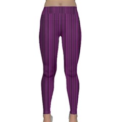 Deep Purple Lines Classic Yoga Leggings by Valentinaart