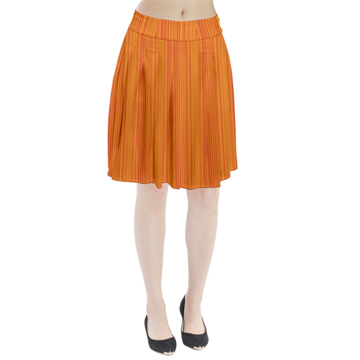 Orange pattern Pleated Skirt