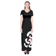 Elegant Abstraction Short Sleeve Maxi Dress by Valentinaart