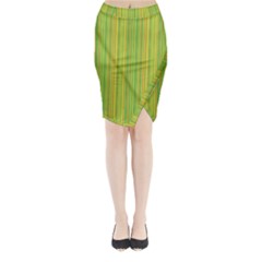 Green Lines Midi Wrap Pencil Skirt by Valentinaart