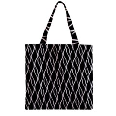 Elegant Black And White Pattern Zipper Grocery Tote Bag by Valentinaart