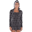 Elegant black and white pattern Women s Long Sleeve Hooded T-shirt View1