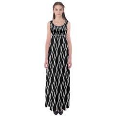 Elegant Black And White Pattern Empire Waist Maxi Dress by Valentinaart