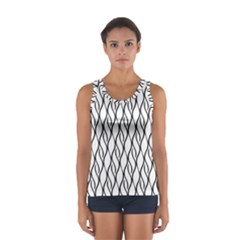 Black And White Elegant Pattern Women s Sport Tank Top  by Valentinaart