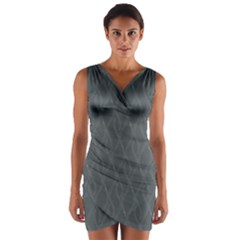 Gray Pattern Wrap Front Bodycon Dress