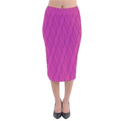 Magenta Pattern Velvet Midi Pencil Skirt by Valentinaart