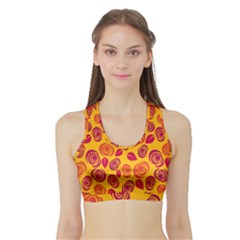 Orange Roses Sports Bra With Border by Valentinaart