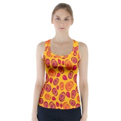 Orange Roses Racer Back Sports Top by Valentinaart