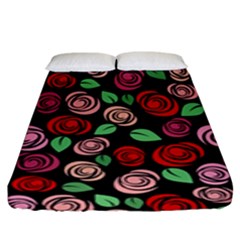 Red And Pink Roses Fitted Sheet (king Size) by Valentinaart