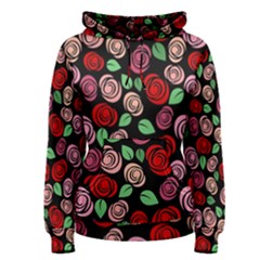 Red And Pink Roses Women s Pullover Hoodie by Valentinaart