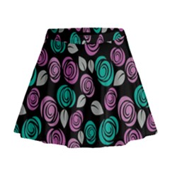 Roses Pattern Mini Flare Skirt by Valentinaart