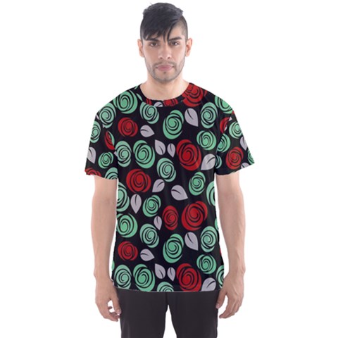 Decorative Floral Pattern Men s Sport Mesh Tee by Valentinaart