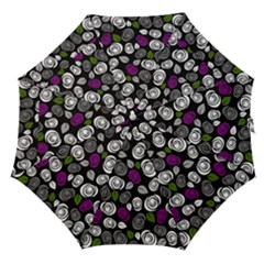 Purple Roses Pattern Straight Umbrellas by Valentinaart