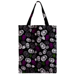 Purple Roses Pattern Zipper Classic Tote Bag by Valentinaart