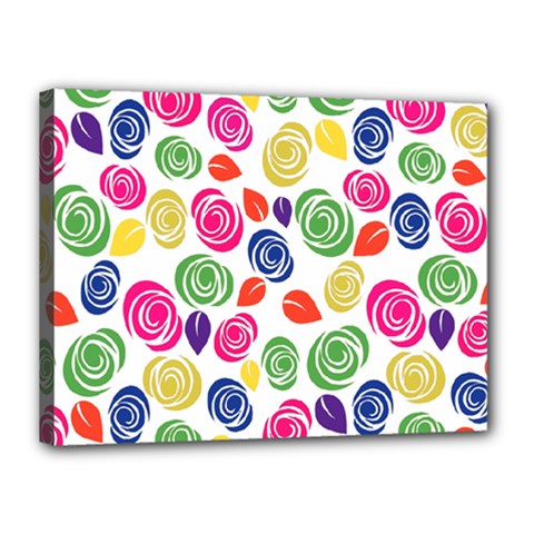 Colorful Roses Canvas 16  X 12 