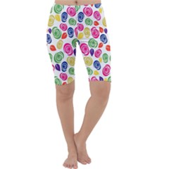 Colorful Roses Cropped Leggings  by Valentinaart