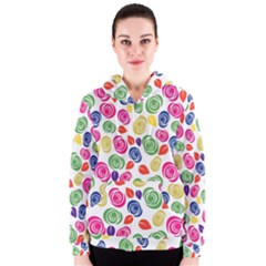 Colorful Roses Women s Zipper Hoodie by Valentinaart