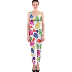 Colorful Roses Onepiece Catsuit by Valentinaart