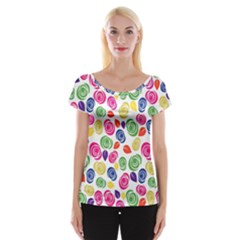 Colorful Roses Women s Cap Sleeve Top