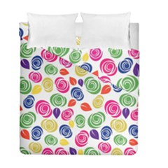 Colorful Roses Duvet Cover Double Side (full/ Double Size) by Valentinaart