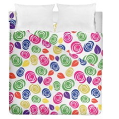 Colorful Roses Duvet Cover Double Side (queen Size) by Valentinaart