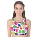 Colorful roses Tank Bikini Top View1