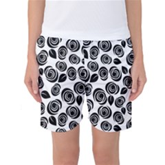 Black Roses Pattern Women s Basketball Shorts by Valentinaart