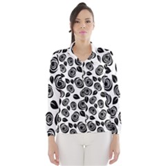 Black Roses Pattern Wind Breaker (women) by Valentinaart