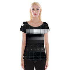 Grayscale Test Pattern Women s Cap Sleeve Top by Nexatart