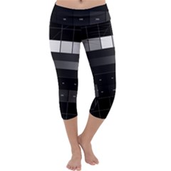 Grayscale Test Pattern Capri Yoga Leggings by Nexatart