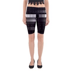 Grayscale Test Pattern Yoga Cropped Leggings by Nexatart