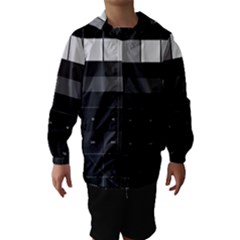 Grayscale Test Pattern Hooded Wind Breaker (kids) by Nexatart