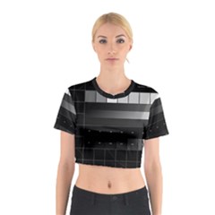 Grayscale Test Pattern Cotton Crop Top by Nexatart