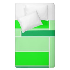 Green Shades Geometric Quad Duvet Cover Double Side (single Size) by Nexatart