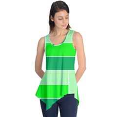 Green Shades Geometric Quad Sleeveless Tunic by Nexatart