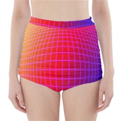 Grid Diamonds Figure Abstract High-waisted Bikini Bottoms by Nexatart