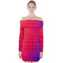 Grid Diamonds Figure Abstract Long Sleeve Off Shoulder Dress View1