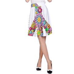 Groovy Flower Clip Art A-line Skirt by Nexatart