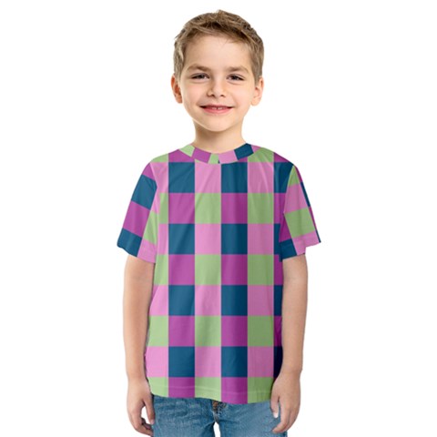 Pink Teal Lime Orchid Pattern Kids  Sport Mesh Tee by Nexatart