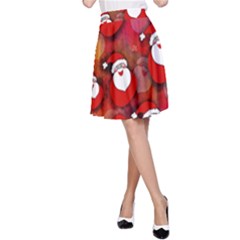 Seamless Santa Tile A-line Skirt by Nexatart