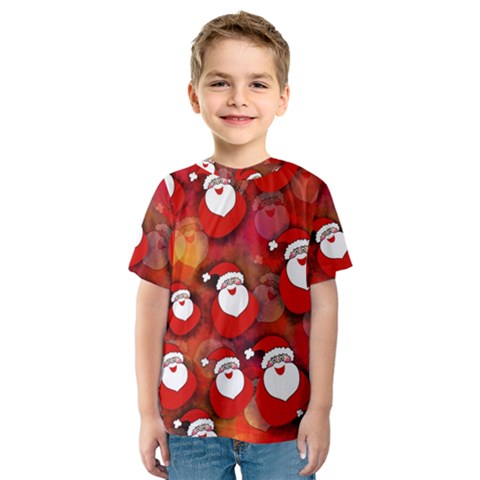 Seamless Santa Tile Kids  Sport Mesh Tee by Nexatart