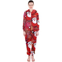 Seamless Santa Tile Hooded Jumpsuit (ladies)  by Nexatart