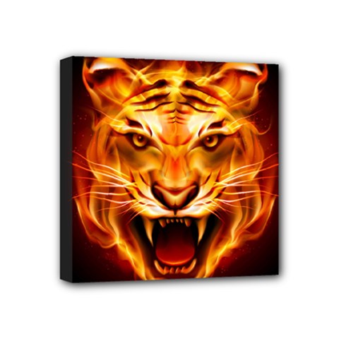 Tiger Mini Canvas 4  X 4  by Nexatart