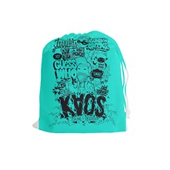 Typography Illustration Chaos Drawstring Pouches (large)  by Nexatart